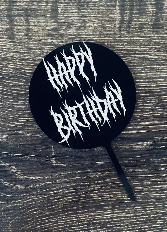 Death metal birthday cake topper