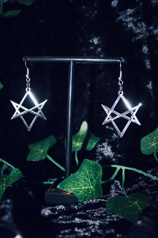 Unicursal hexagram earrings