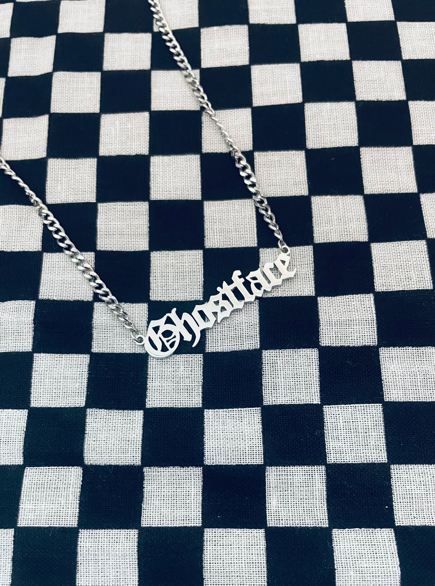 Old English font Ghostface Necklace